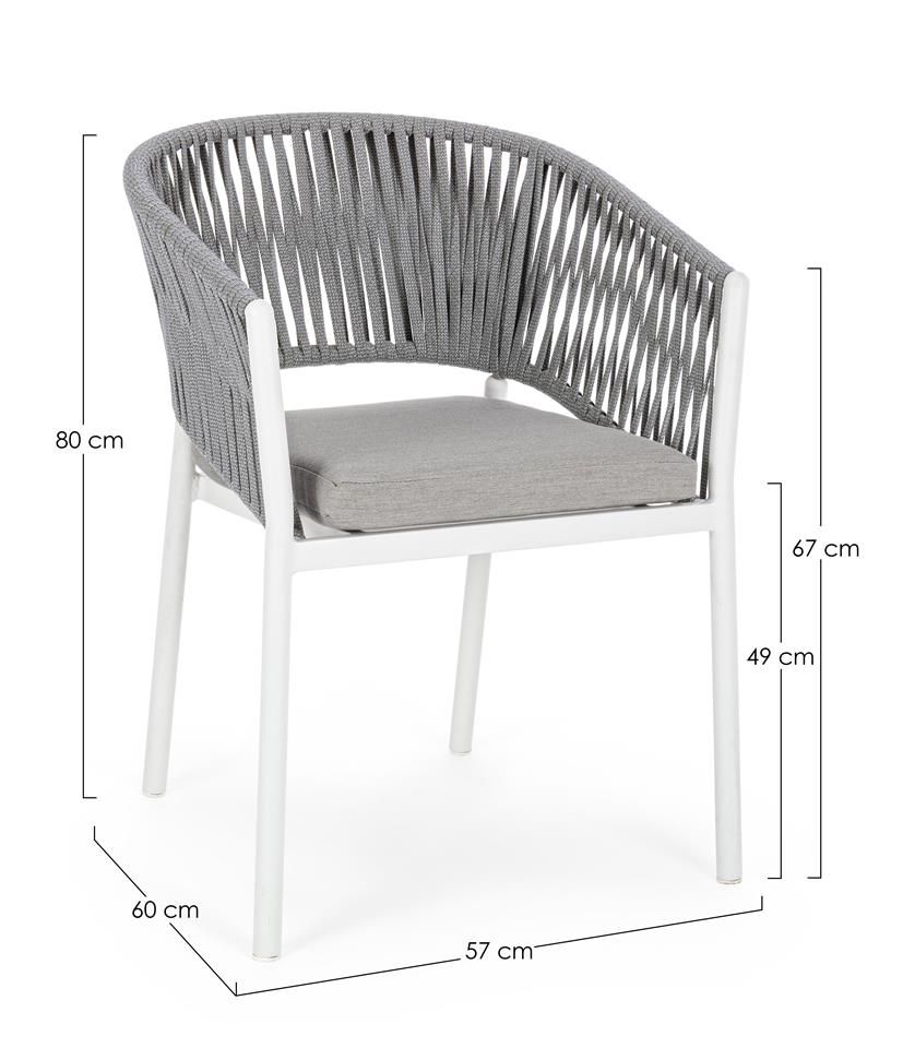 Gartenstühle stapelbar weiß mit Polster Florencia Pick-Up-Möbel 4er Set