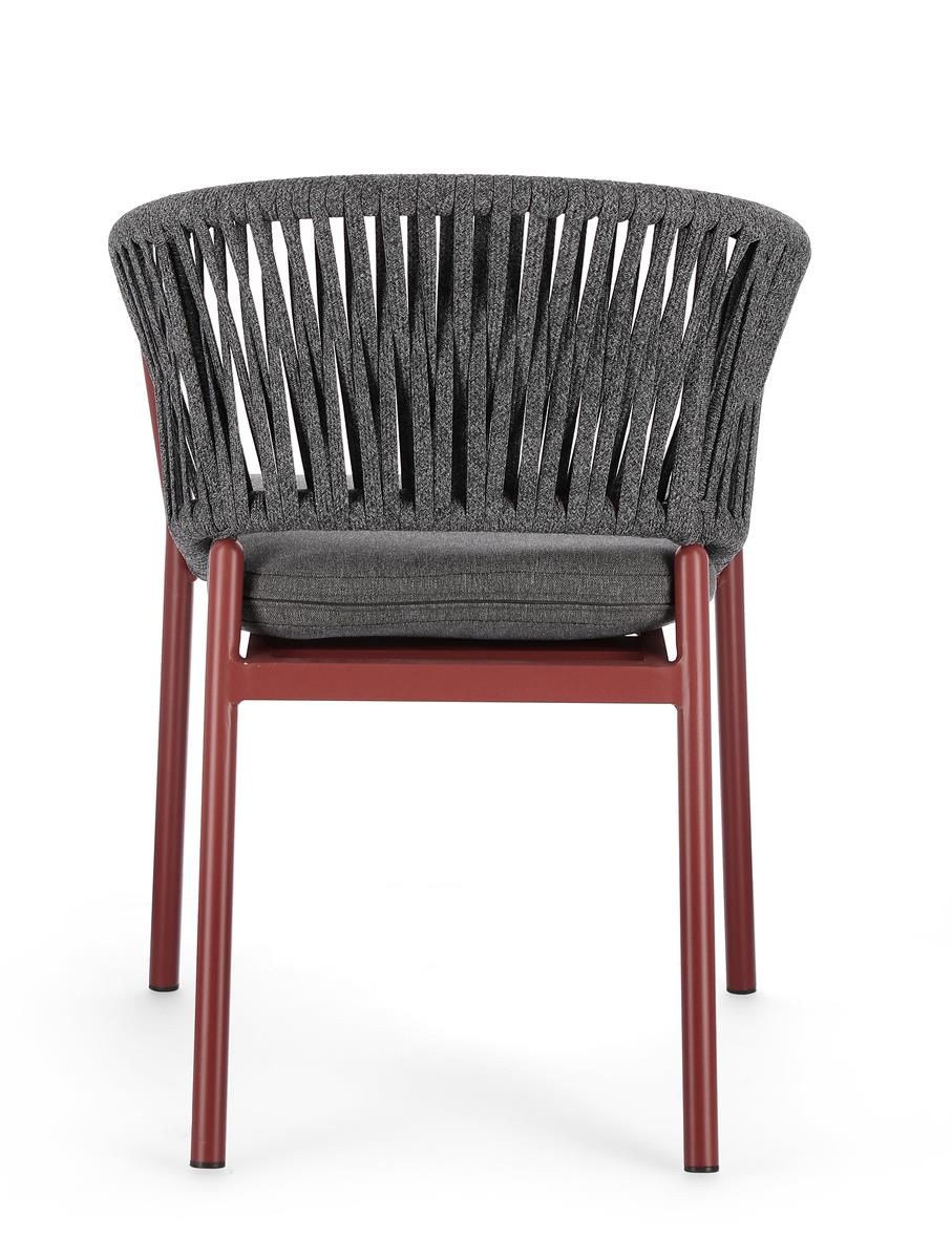 Gartenstühle stapelbar rot mit Polster Set Florencia 4er Pick-Up-Möbel