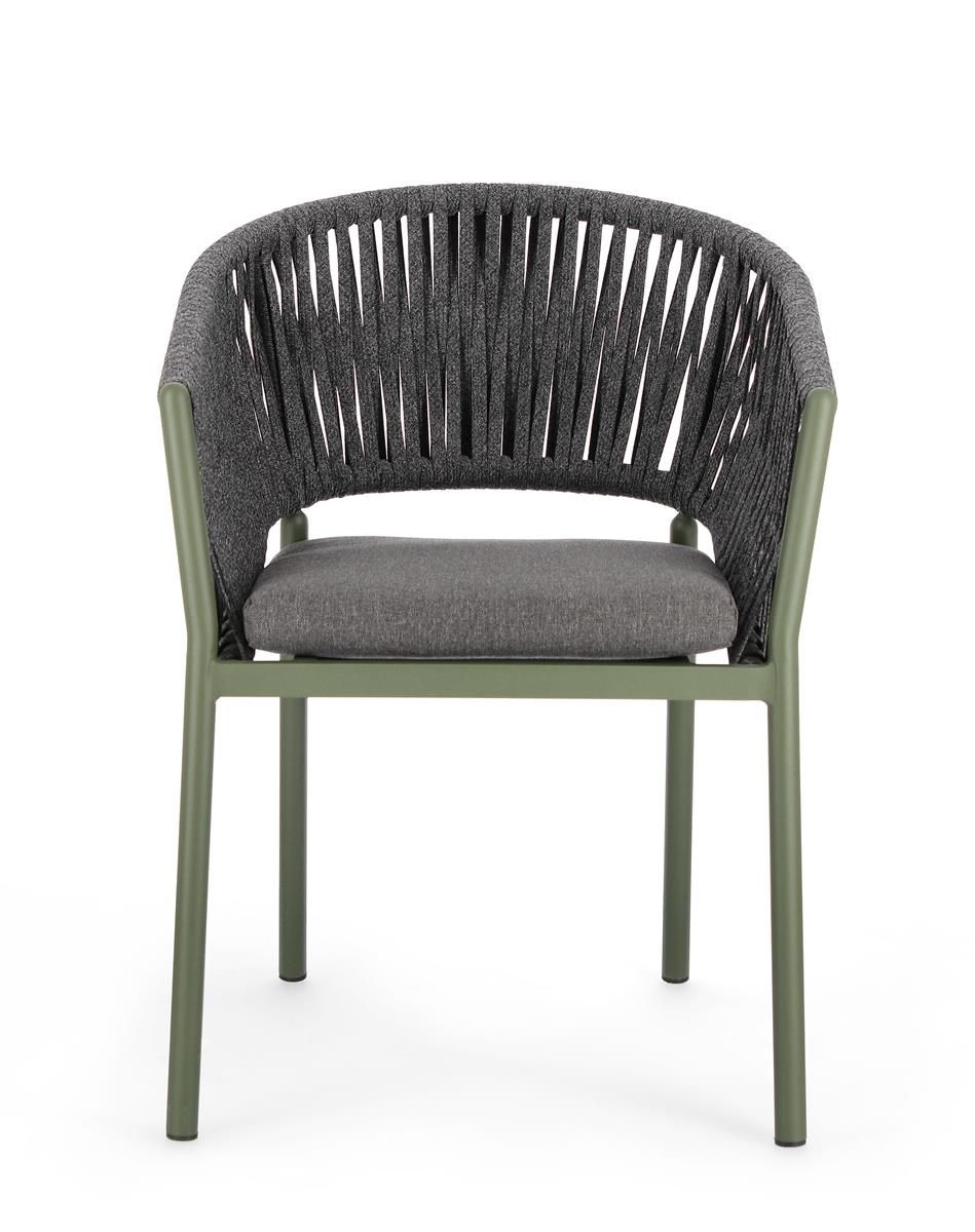 Gartenstühle stapelbar Pick-Up-Möbel Polster grün Set 4er mit Florencia