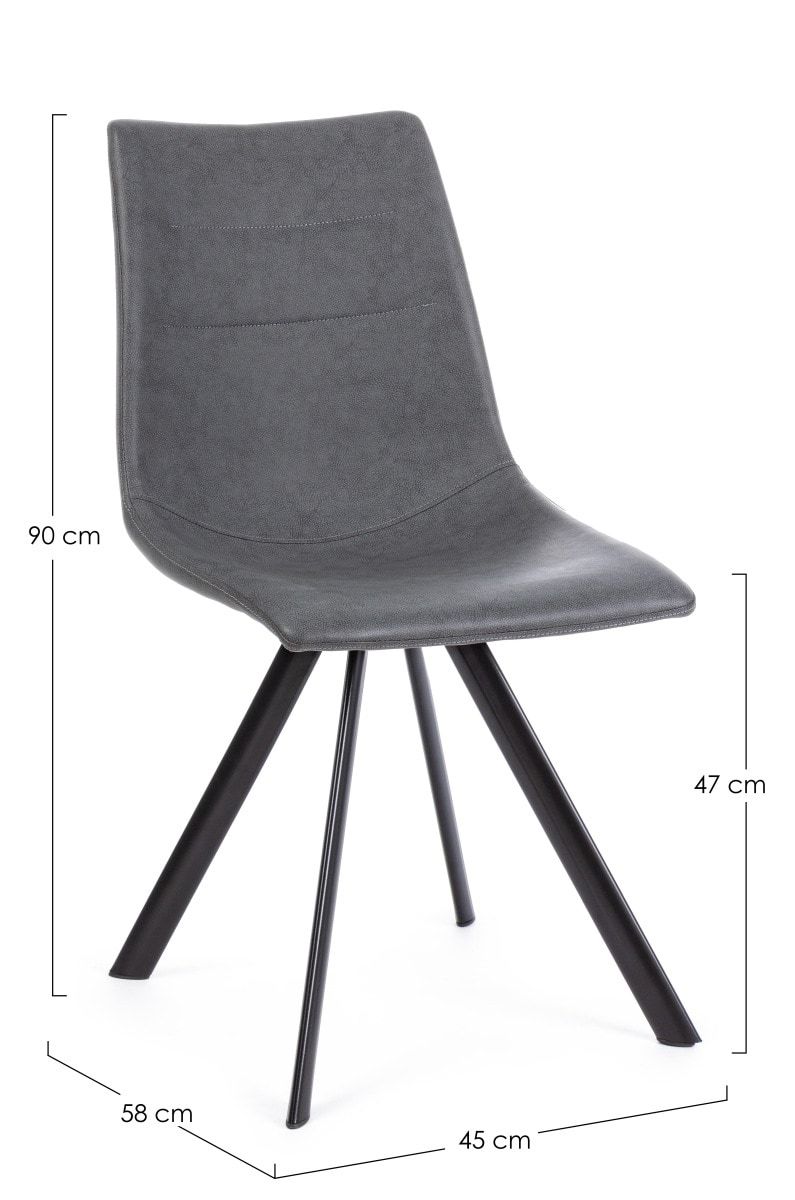 Alva 4 Set schwarz Metall Beine Pick-Up-Möbel Stück Schalenstuhl grau