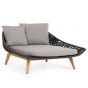 Daybed wetterfest grau Rope Tamires Teak Gestell