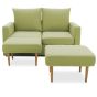 Garten Sofa Set 2 Sitzer wetterfest inkl. 2 Hocker Clou grün Cara