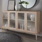 Glastüren Sideboard Wildeiche massiv Cubeit modular planbar