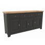 Sideboard Eiche massiv Ariege 4-türig 190cm Calverton schwarz